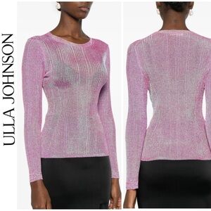 Ulla Johnson Diana metallic irridescent magenta sweater, ribbed sz Petite (XS)